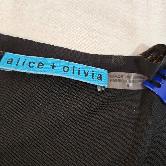 ALICE + OLIVIA Quite Luxury Gold Metallic Tabitha Bodycon Dress Size 6 LIKE NEW! - Picture 12 of 17